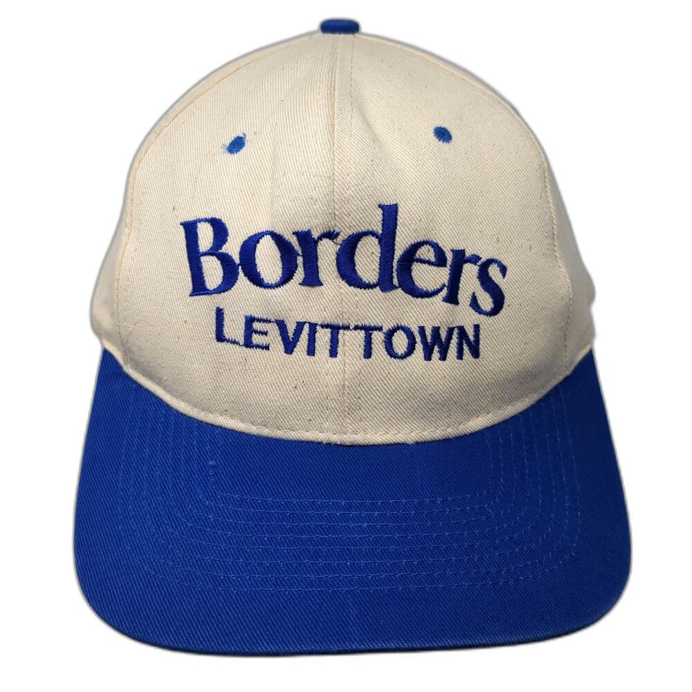 Borders Snapback White Blue One Size Levittown Green Underbrim Embroidery Hat